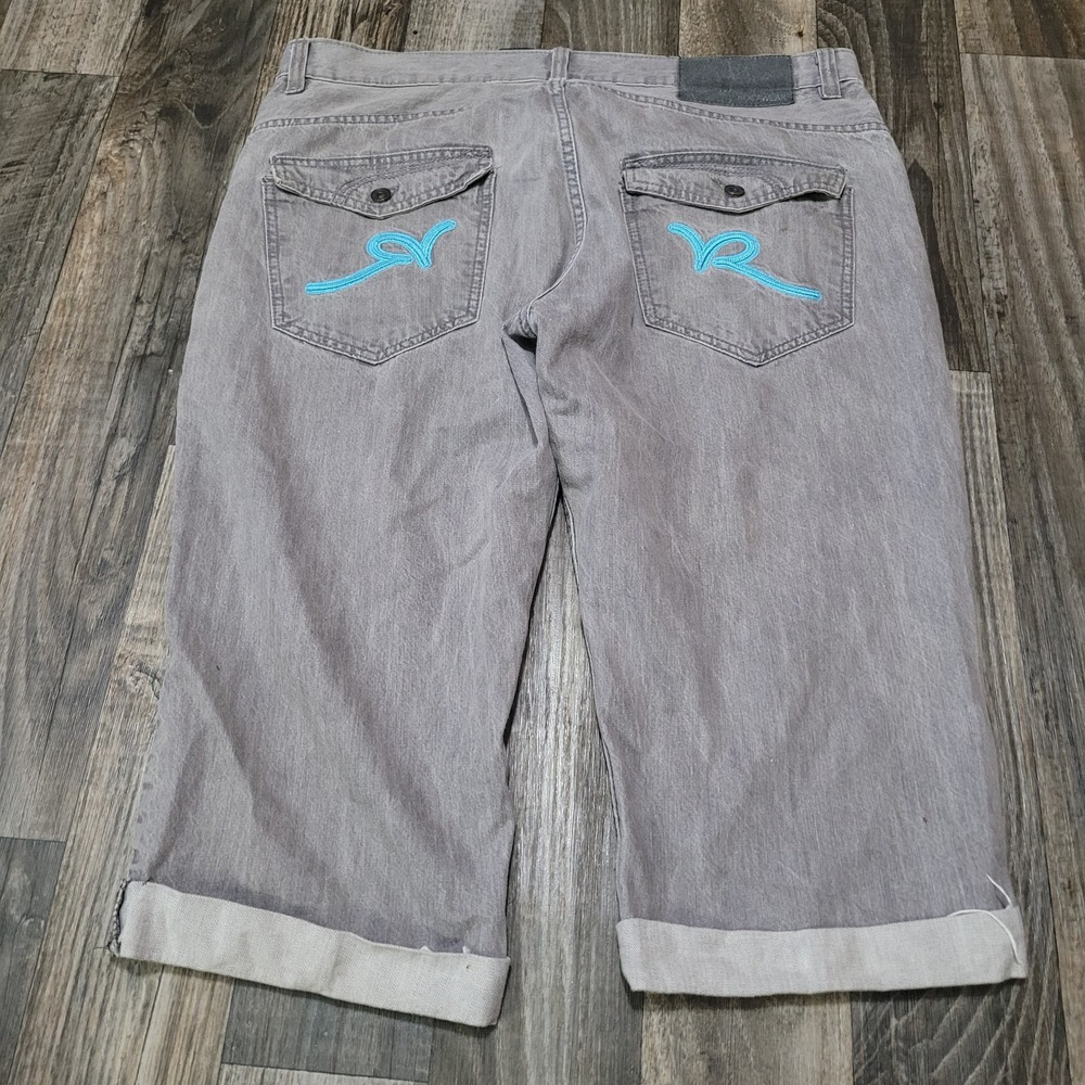 Vintage Rocawear Size 40x17 Men's Shorts Baggy Y2K Embroidered Rolled Hems